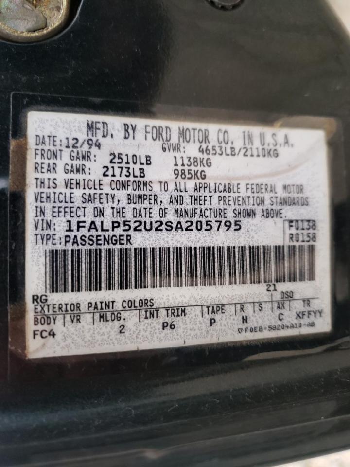 Photo 10 from auction – 1995 FORD TAURUS GL with VIN 1FALP52U2SA205795