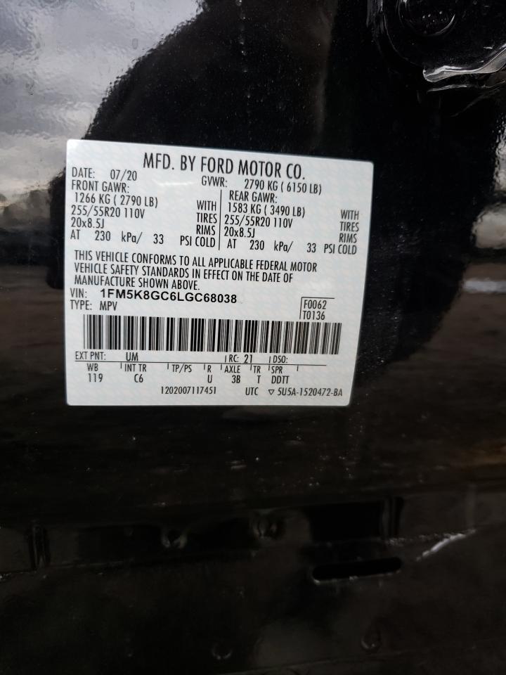 Photo 10 from auction – 2020 FORD EXPLORER S with VIN 1FM5K8GC6LGC68038