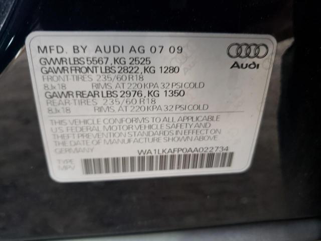 Photo 10 from auction – 2010 AUDI Q5 PREMIUM with VIN WA1LKAFP0AA022734
