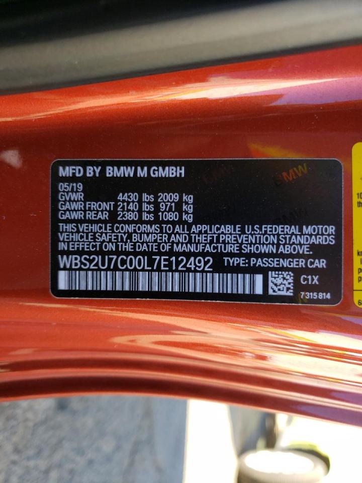 Photo 10 from auction – 2020 BMW M2 COMPETI with VIN WBS2U7C00L7E12492