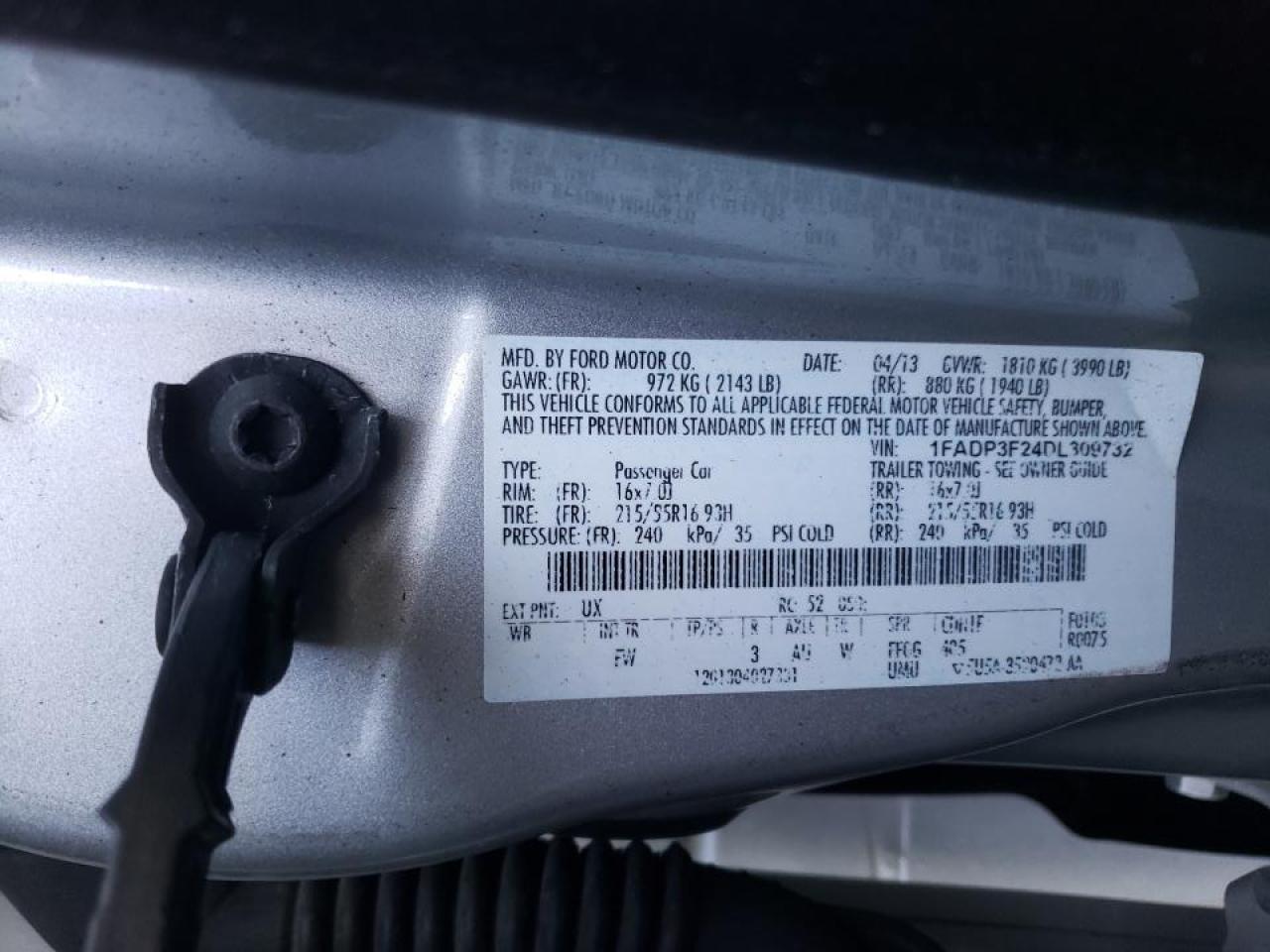 Photo 10 from auction – 2013 FORD FOCUS SE with VIN 1FADP3F24DL309732