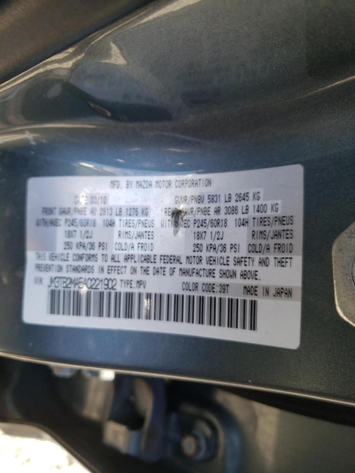 Photo 10 from auction – 2010 MAZDA CX-9 with VIN JM3TB2MA5A0221902