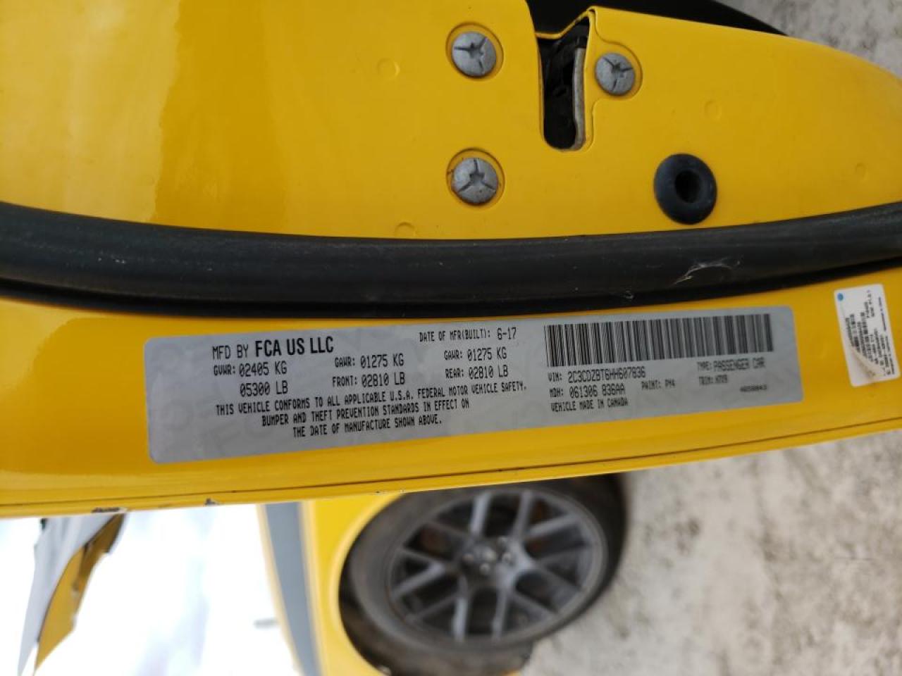 Photo 10 from auction – 2017 DODGE CHALLENGER with VIN 2C3CDZBT6HH607836