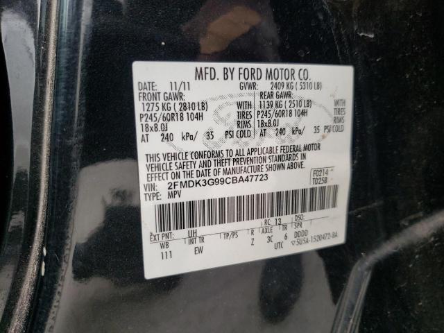 Photo 10 from auction – 2012 FORD EDGE SE with VIN 2FMDK3G99CBA47723