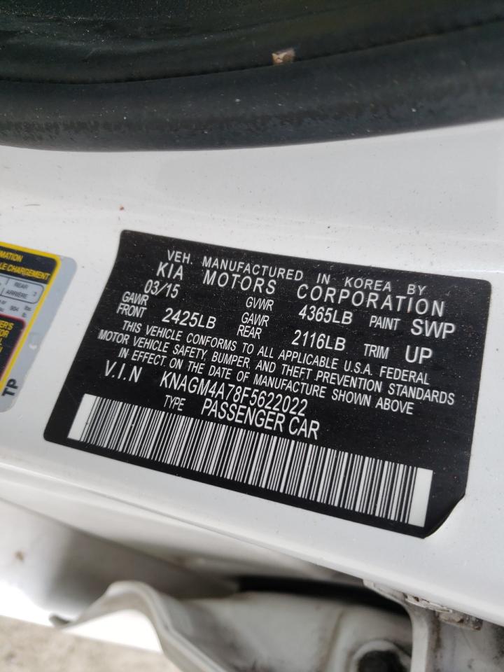 Photo 10 from auction – 2015 KIA OPTIMA LX with VIN KNAGM4A78F5622022