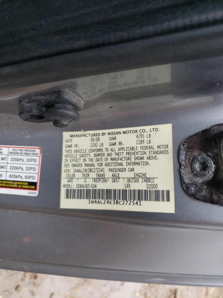 Photo 10 from auction – 2008 NISSAN ALTIMA 2.5 with VIN 1N4AL24E38C272541