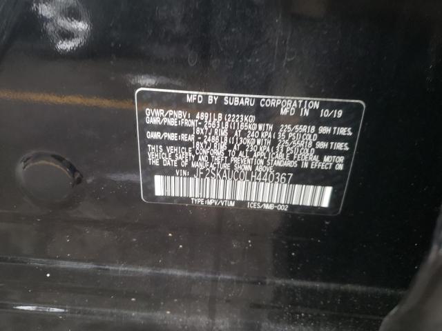 Photo 10 from auction – 2020 SUBARU FORESTER L with VIN JF2SKAUC0LH440367