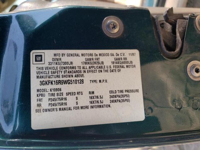 Photo 10 from auction – 1998 GMC SUBURBAN with VIN 3GKFK16R9WG510128
