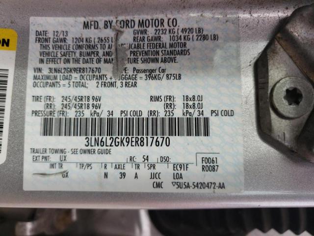 Photo 10 from auction – 2014 LINCOLN MKZ with VIN 3LN6L2GK9ER817670