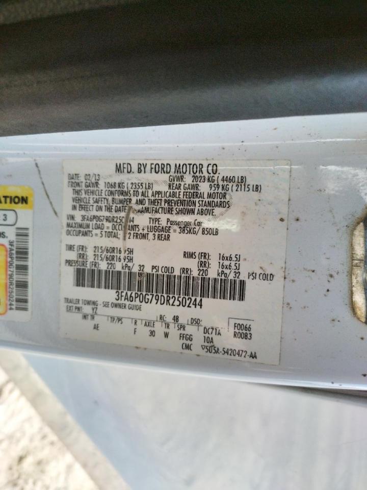 Photo 10 from auction – 2013 FORD FUSION S with VIN 3FA6P0G79DR250244