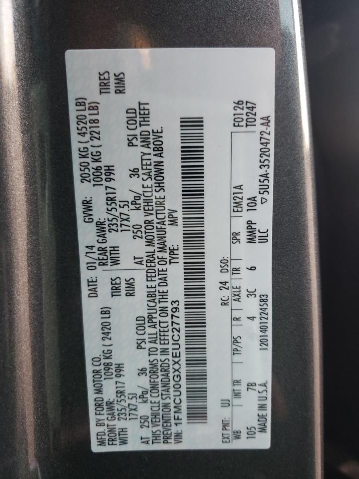 Photo 10 from auction – 2014 FORD ESCAPE SE with VIN 1FMCU0GXXEUC27793