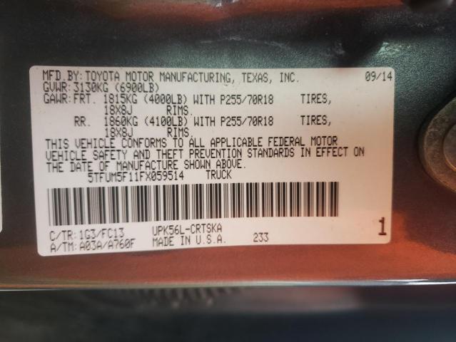 Photo 10 from auction – 2015 TOYOTA TUNDRA DOU with VIN 5TFUM5F11FX059514
