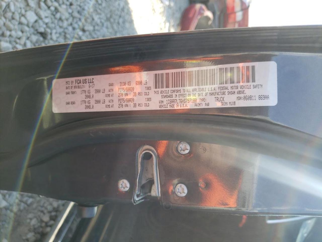 Photo 10 from auction – 2017 RAM 1500 SLT with VIN 1C6RR7LT6HS797180