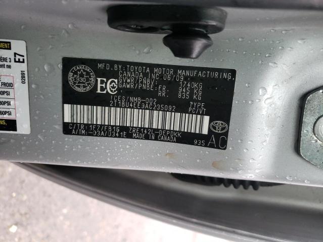 Photo 10 from auction – 2010 TOYOTA COROLLA BA with VIN 2T1BU4EE9AC235092