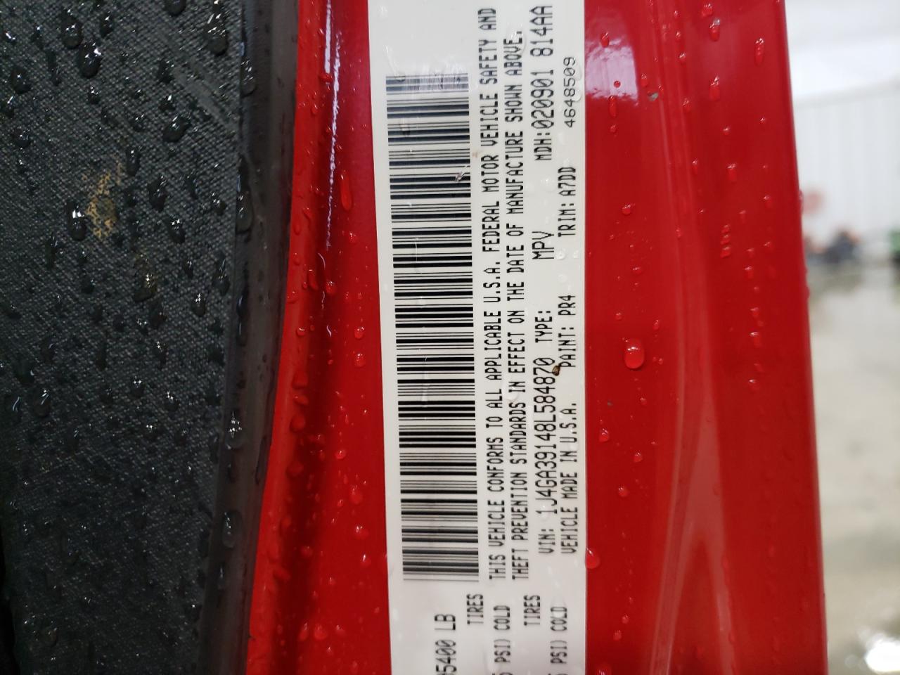 Photo 10 from auction – 2008 JEEP WRANGLER U with VIN 1J4GA39148L584870