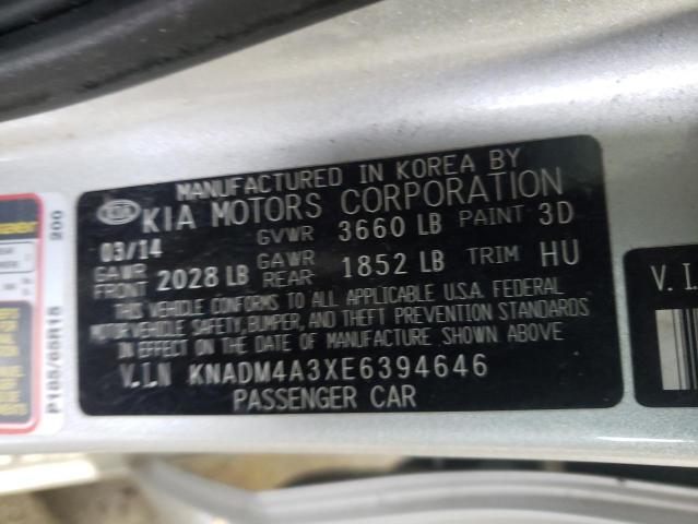Photo 10 from auction – 2014 KIA RIO LX with VIN KNADM4A3XE6394646
