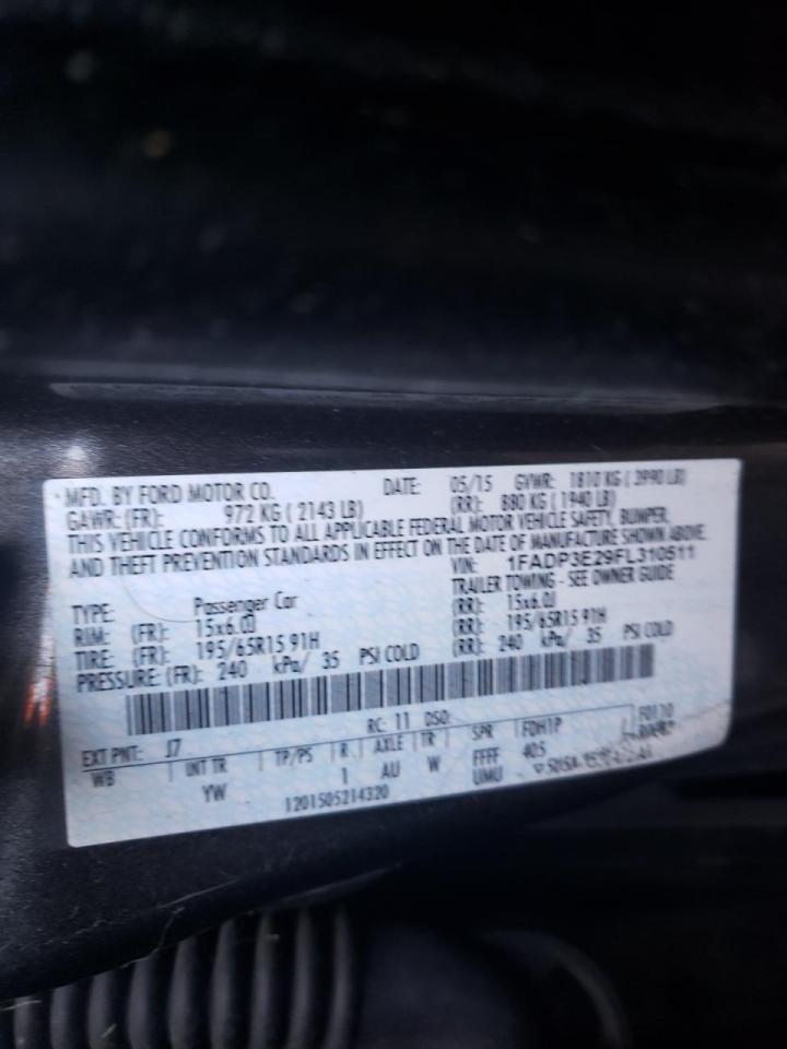 Photo 10 from auction – 2015 FORD FOCUS S with VIN 1FADP3E29FL310511