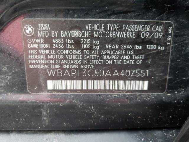 Photo 10 from auction – 2010 BMW 335 XI with VIN WBAPL3C50AA407551