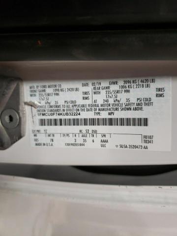 Photo 10 from auction – 2019 FORD ESCAPE S with VIN 1FMCU0F74KUB32224