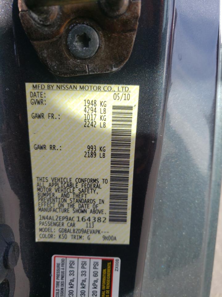 Photo 10 from auction – 2010 NISSAN ALTIMA S with VIN 1N4AL2EP9AC164382