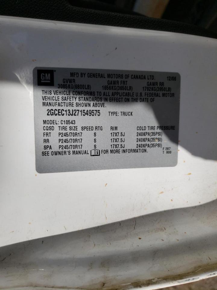 Photo 10 from auction – 2007 CHEVROLET SILVERADO with VIN 2GCEC13J271549575