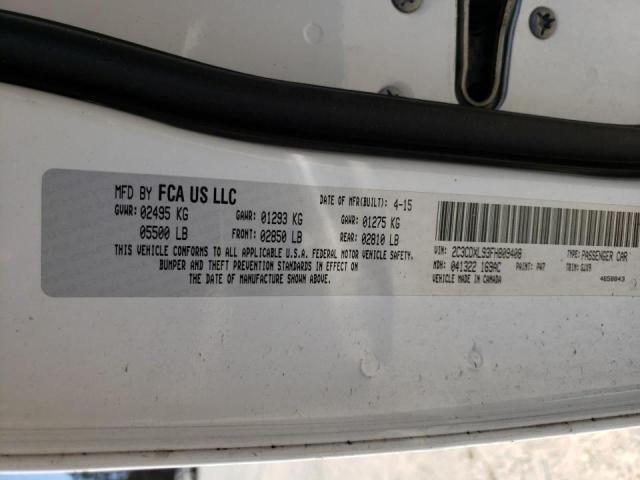 Photo 10 from auction – 2015 DODGE CHARGER SR with VIN 2C3CDXL93FH809408