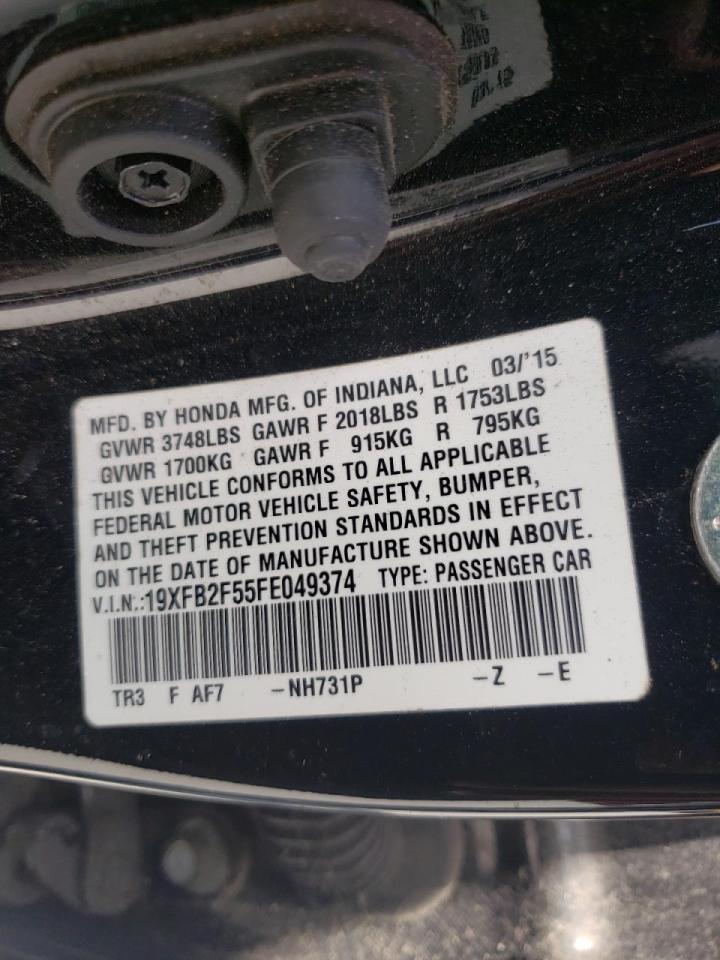 Photo 10 from auction – 2015 HONDA CIVIC LX with VIN 19XFB2F55FE049374