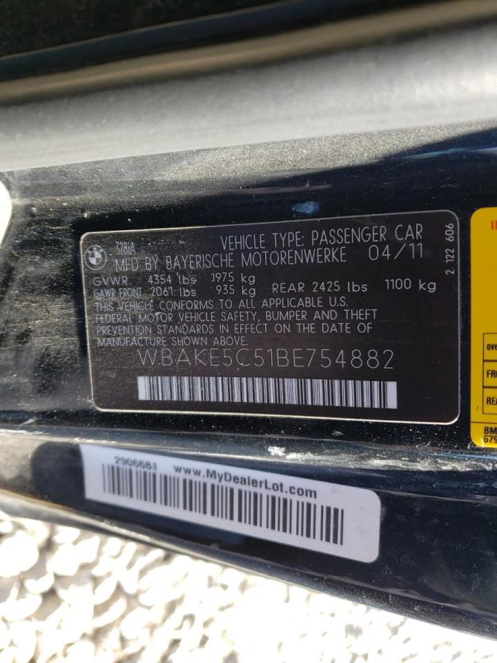 Photo 10 from auction – 2011 BMW 328 I SULE with VIN WBAKE5C51BE754882