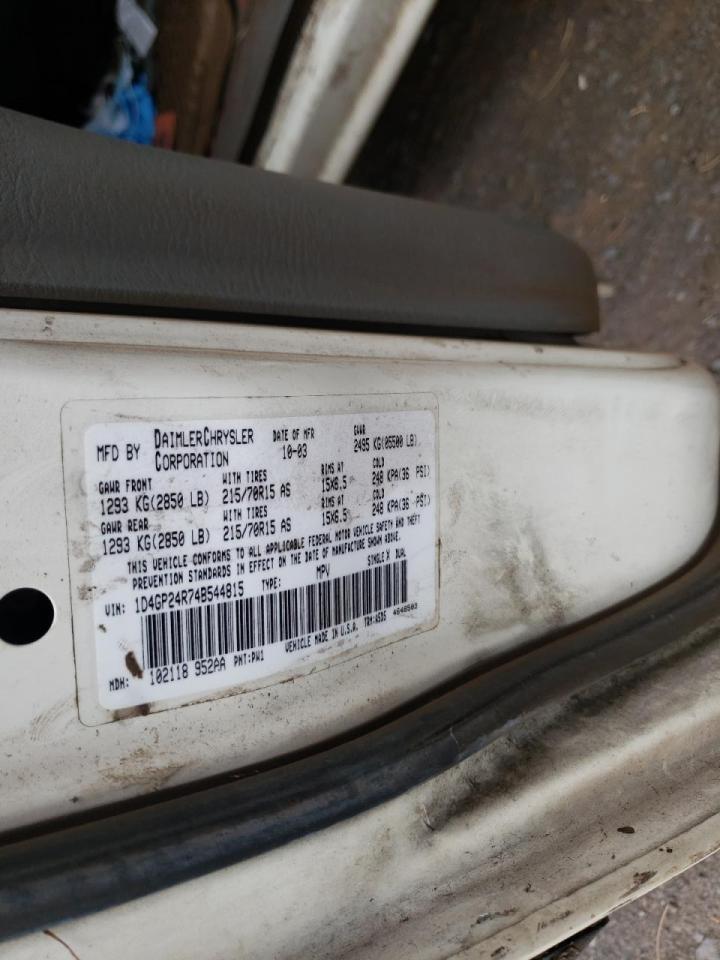 Photo 10 from auction – 2004 DODGE GRAND CARA with VIN 1D4GP24R74B544815