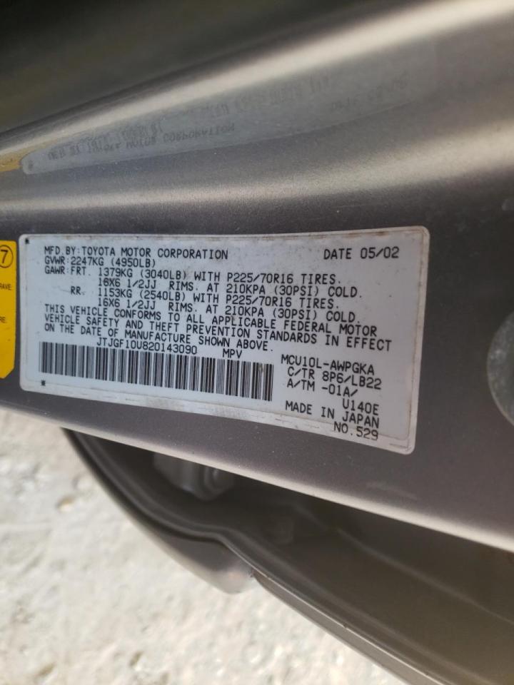 Photo 10 from auction – 2002 LEXUS RX 300 with VIN JTJGF10U820143090