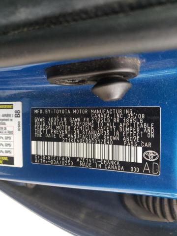 Photo 10 from auction – 2009 TOYOTA MATRIX/S with VIN 2T1KE40E99C017640