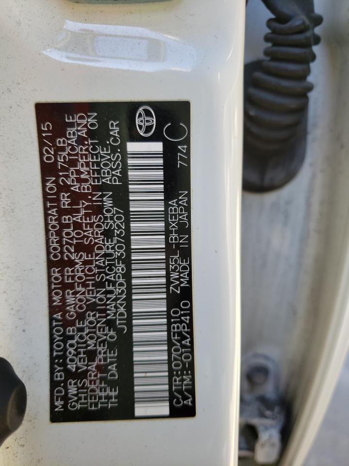Photo 10 from auction – 2015 TOYOTA PRIUS PLUG with VIN JTDKN3DP8F3073207