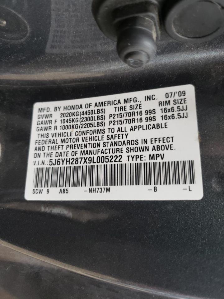 Photo 10 from auction – 2009 HONDA ELEMENT EX with VIN 5J6YH287X9L005222