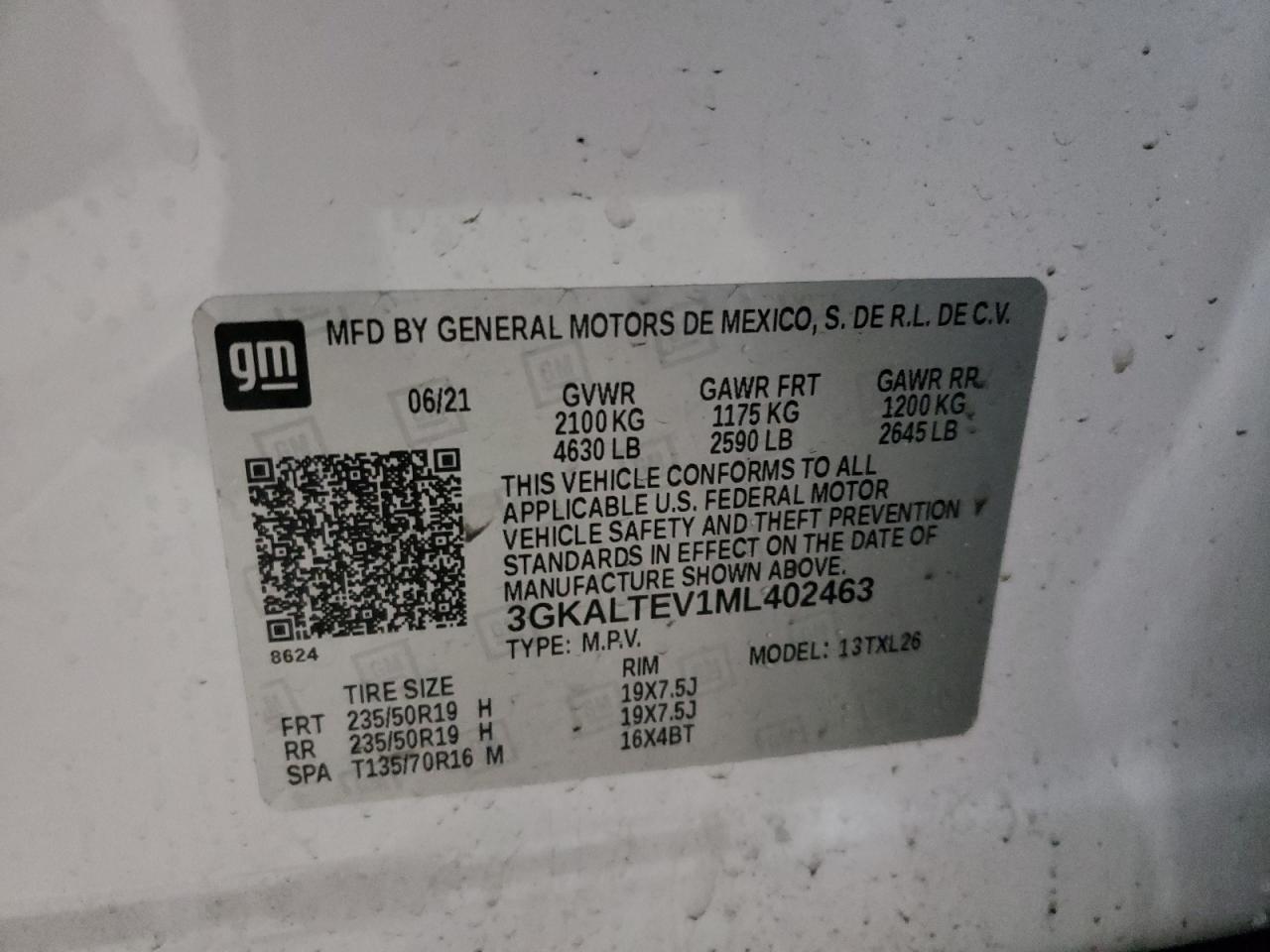 Photo 10 from auction – 2021 GMC TERRAIN SL with VIN 3GKALTEV1ML402463