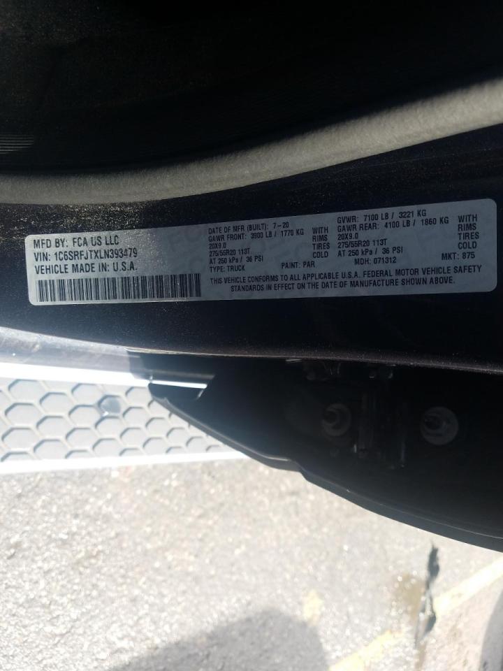 Photo 10 from auction – 2020 RAM 1500 LARAM with VIN 1C6SRFJTXLN393479