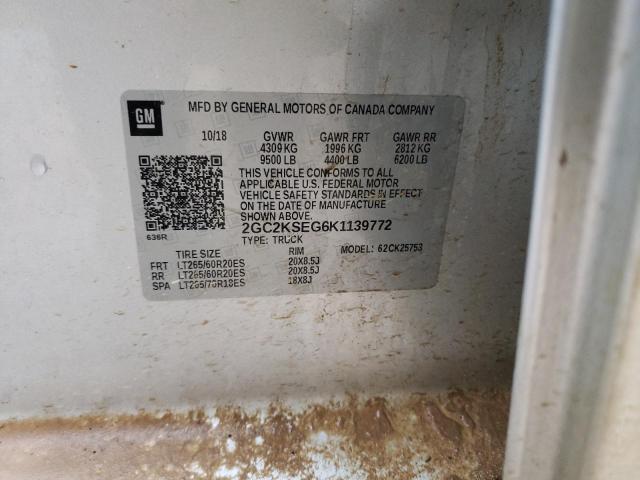 Photo 10 from auction – 2019 CHEVROLET SILVERADO with VIN 2GC2KSEG6K1139772