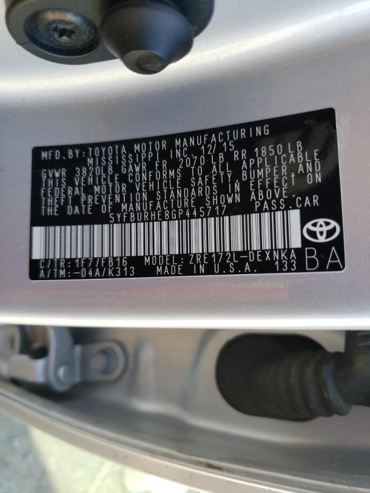 Photo 10 from auction – 2016 TOYOTA COROLLA L with VIN 5YFBURHE8GP445717