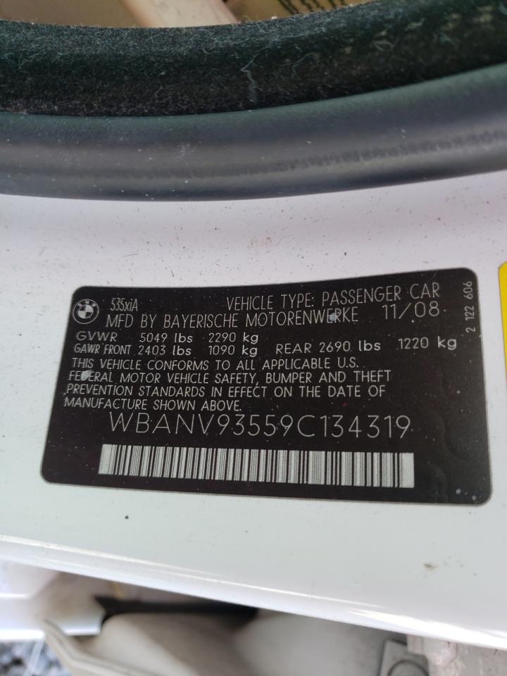 Photo 10 from auction – 2009 BMW 535 XI with VIN WBANV93559C134319