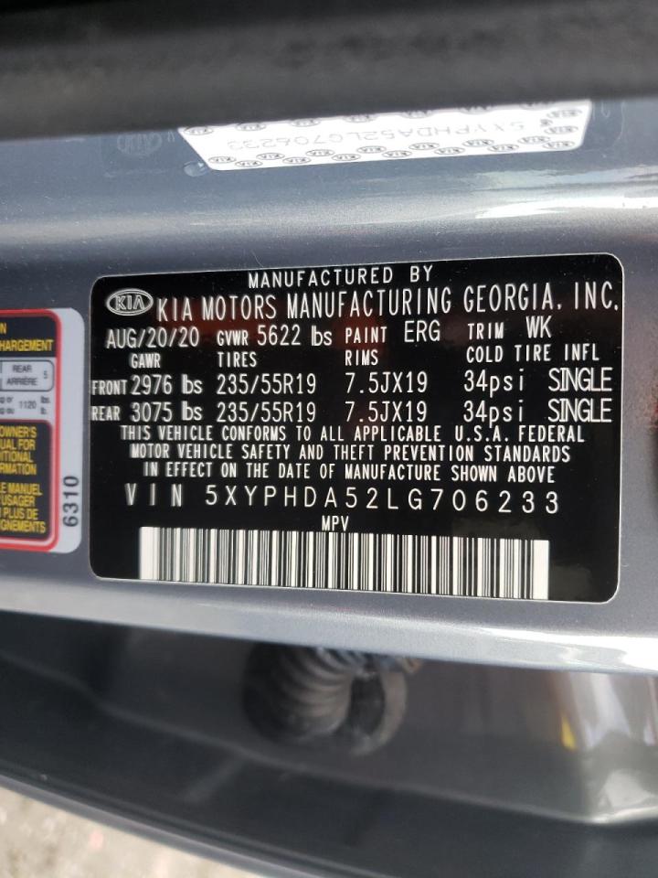 Photo 10 from auction – 2020 KIA SORENTO EX with VIN 5XYPHDA52LG706233