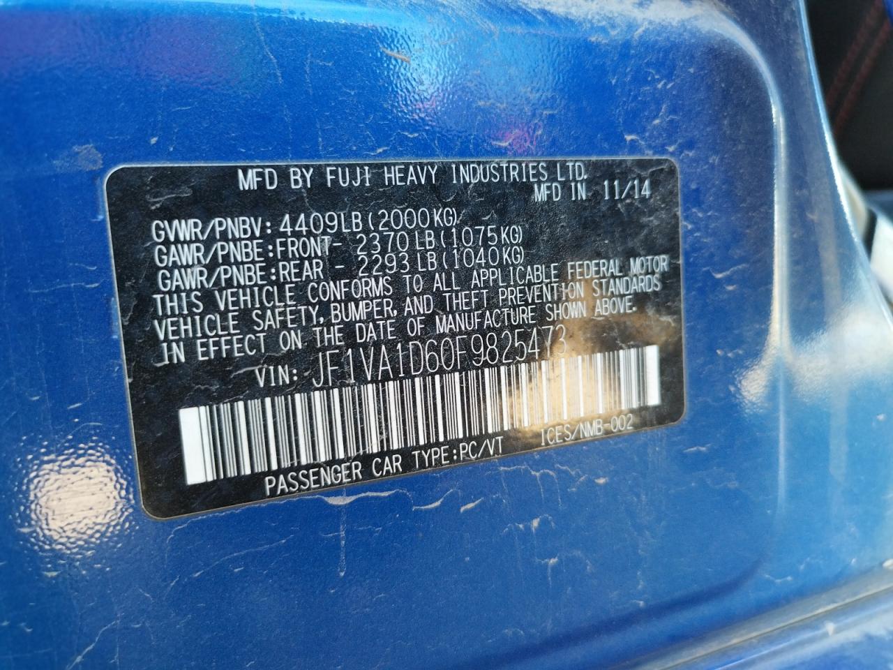 Фото 10 с аукциона – 2015 SUBARU WRX PREMIU с VIN JF1VA1D60F9825473