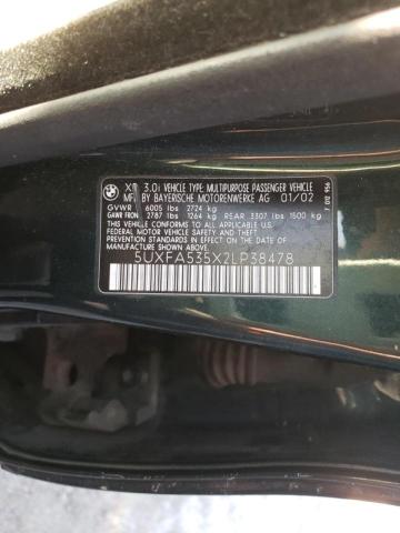 Photo 10 from auction – 2002 BMW X5 3.0I with VIN 5UXFA535X2LP38478