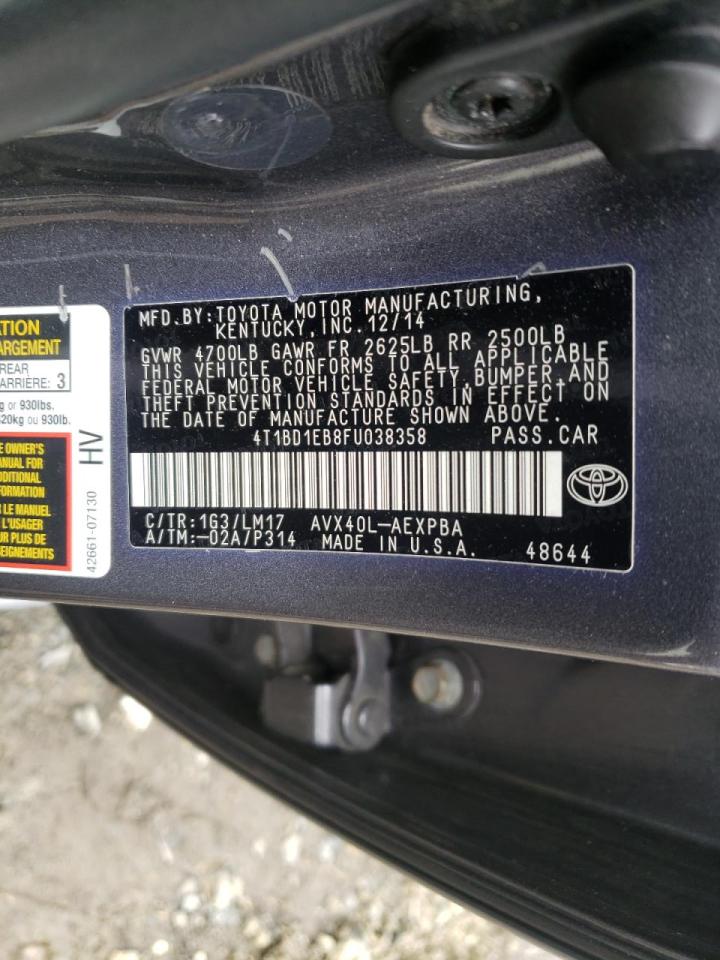 Photo 10 from auction – 2015 TOYOTA AVALON HYB with VIN 4T1BD1EB8FU038358