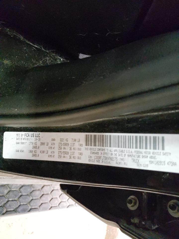 Photo 10 from auction – 2019 RAM 1500 LARAM with VIN 1C6SRFJT5KN702175