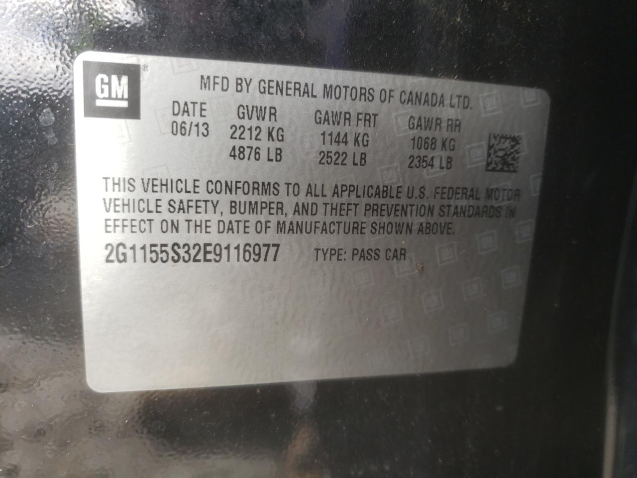 Photo 10 from auction – 2014 CHEVROLET IMPALA LTZ with VIN 2G1155S32E9116977