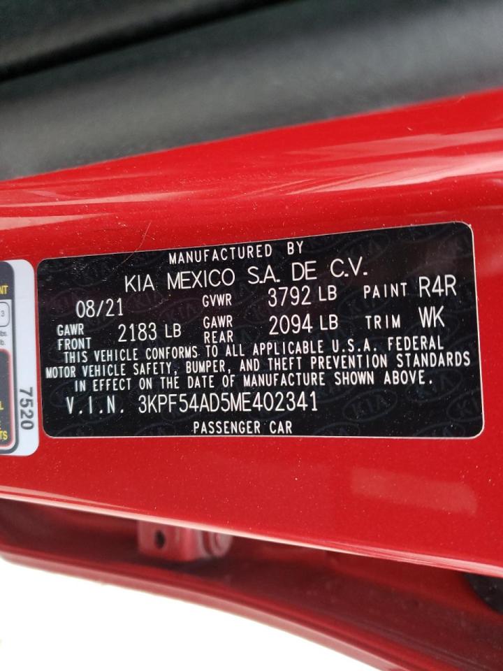 Photo 10 from auction – 2021 KIA FORTE EX with VIN 3KPF54AD5ME402341