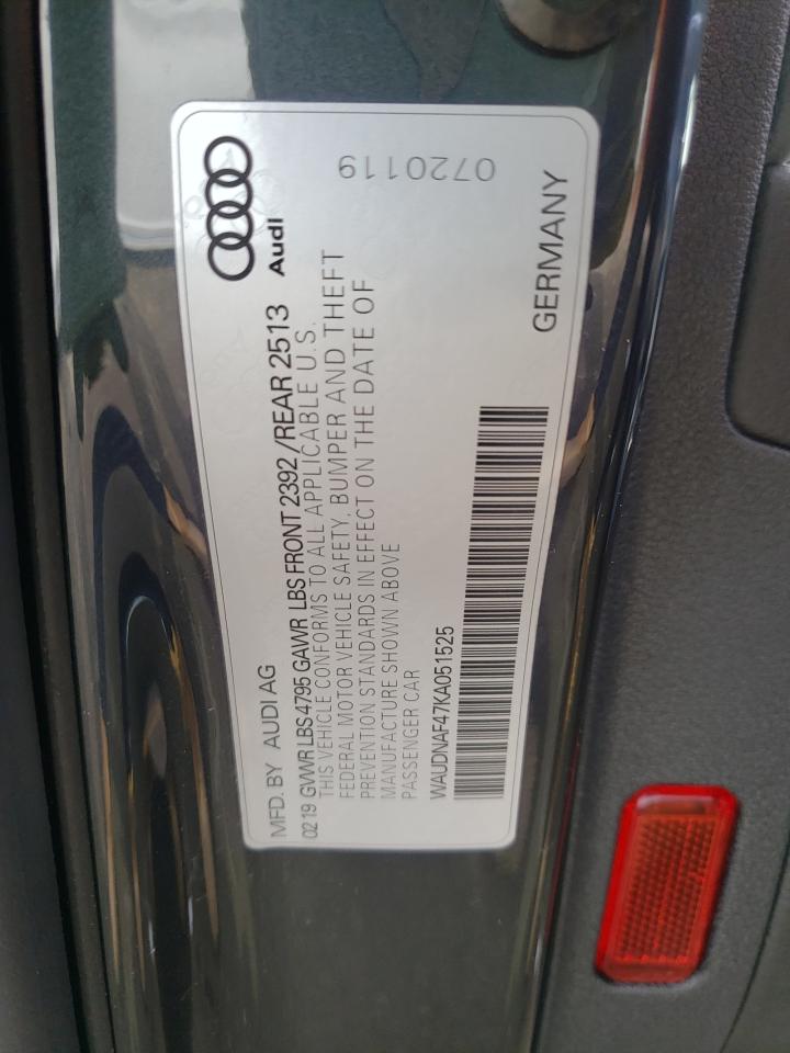 Photo 10 from auction – 2019 AUDI A4 PREMIUM with VIN WAUDNAF47KA051525