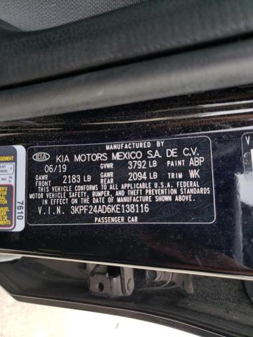 Photo 10 from auction – 2019 KIA FORTE FE with VIN 3KPF24AD6KE138116