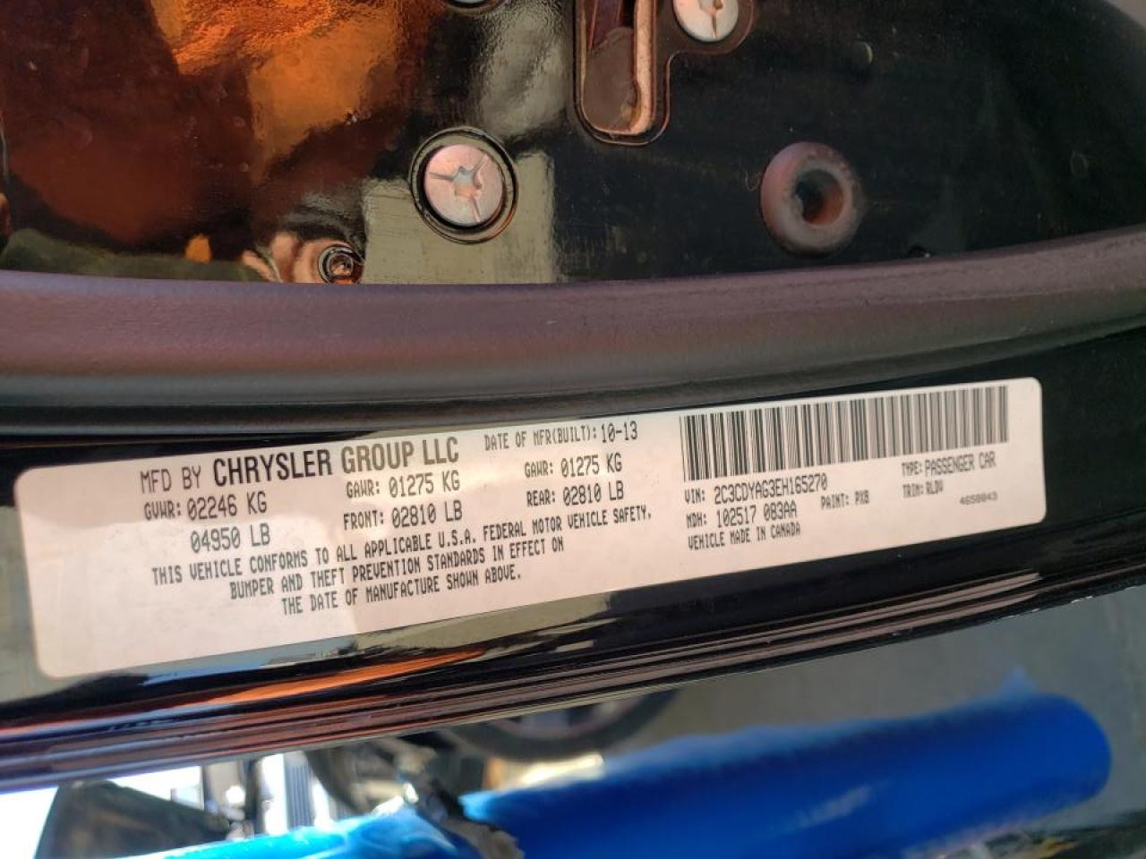 Photo 10 from auction – 2014 DODGE CHALLENGER with VIN 2C3CDYAG3EH165270