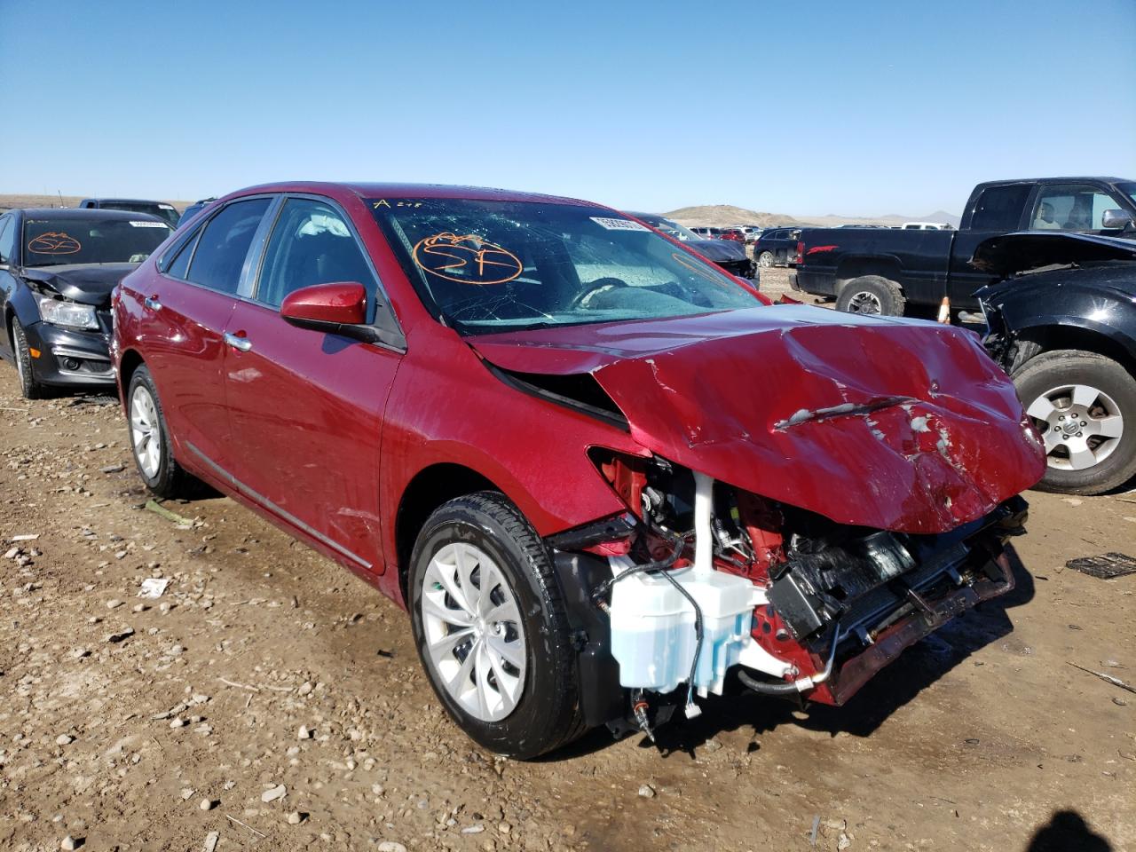 TOYOTA CAMRY LE 2015 with VIN 4T1BF1FK0FU970398 - Photo from auction
