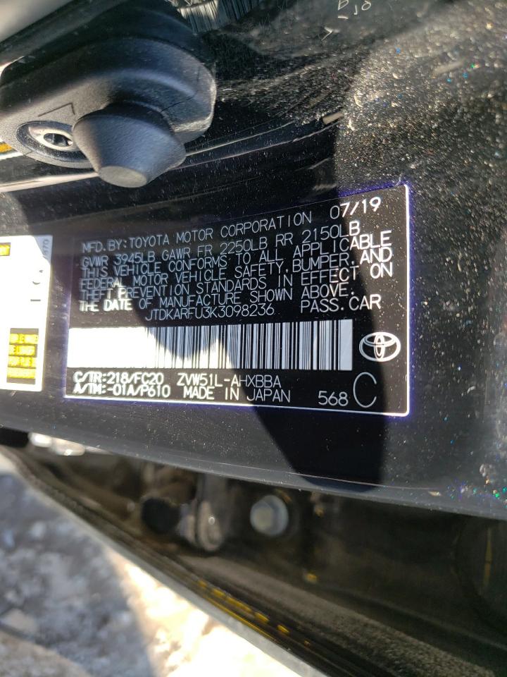 Photo 10 from auction – 2019 TOYOTA PRIUS with VIN JTDKARFU3K3098236